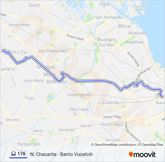 Mapa de 176 de Colectivo
