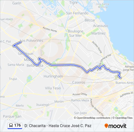 Mapa de 176 de Colectivo