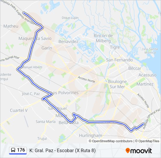 Mapa de 176 de Colectivo