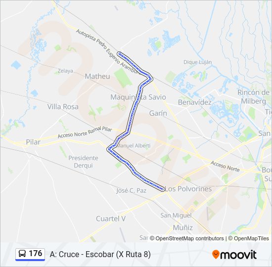 Mapa de 176 de Colectivo