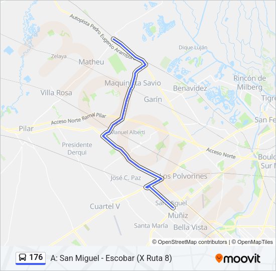 Mapa de 176 de Colectivo