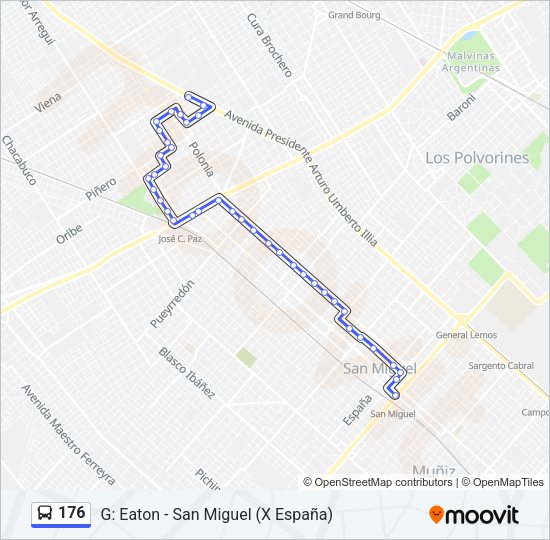 Mapa de 176 de Colectivo