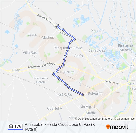 Mapa de 176 de Colectivo