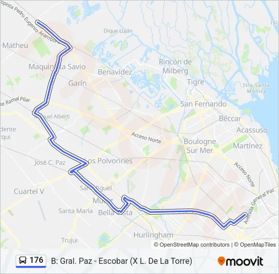 176 Colectivo Line Map