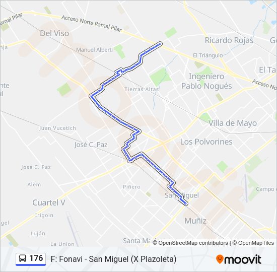 Mapa de 176 de Colectivo