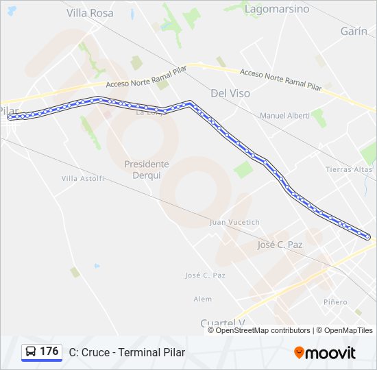 Mapa de 176 de Colectivo