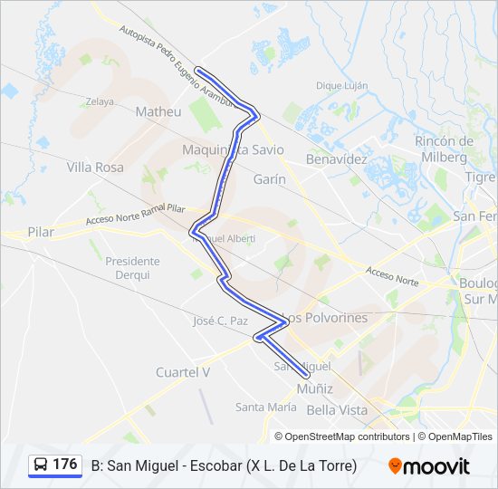 Mapa de 176 de Colectivo