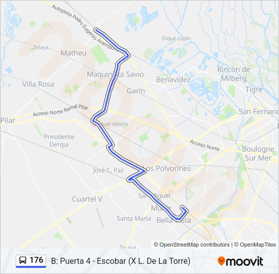 Mapa de 176 de Colectivo