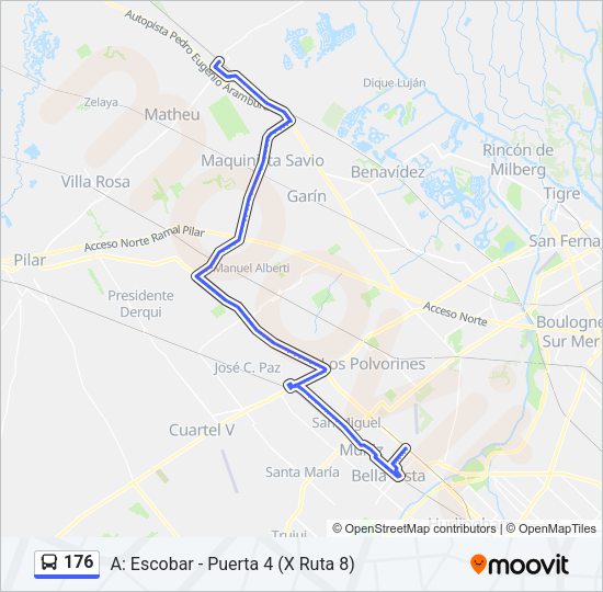 Mapa de 176 de Colectivo
