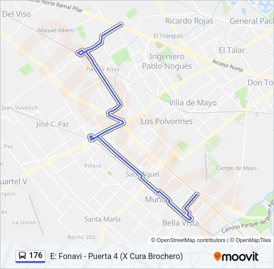 Mapa de 176 de Colectivo