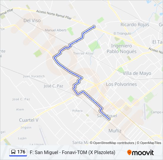 Mapa de 176 de Colectivo