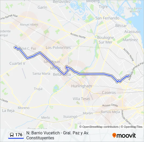 176 Colectivo Line Map