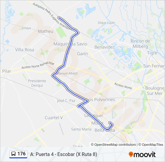Mapa de 176 de Colectivo