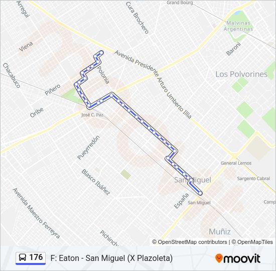 Mapa de 176 de Colectivo