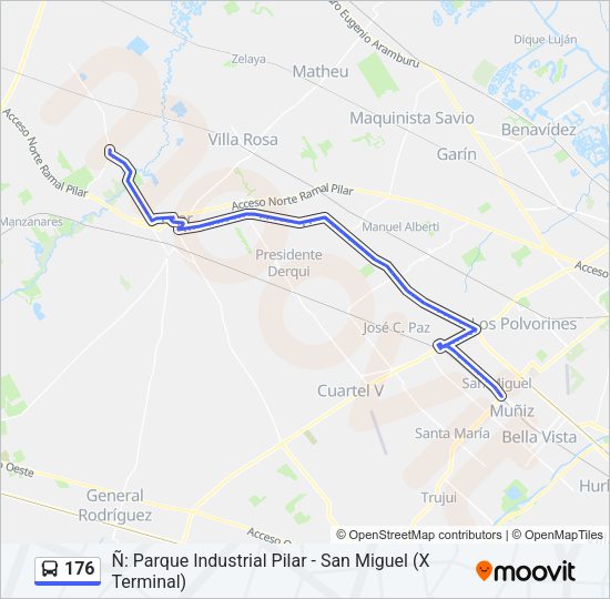 Mapa de 176 de Colectivo