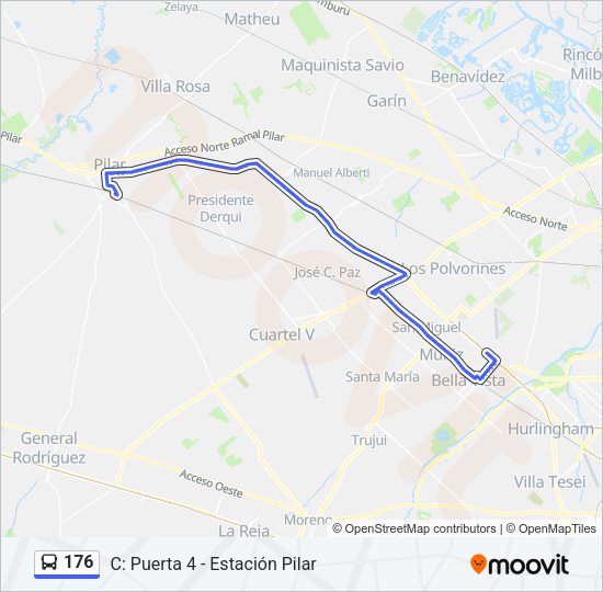 Mapa de 176 de Colectivo