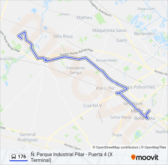 Mapa de 176 de Colectivo