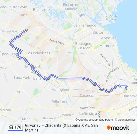 176 Colectivo Line Map