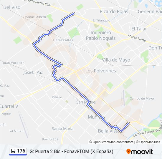 Mapa de 176 de Colectivo