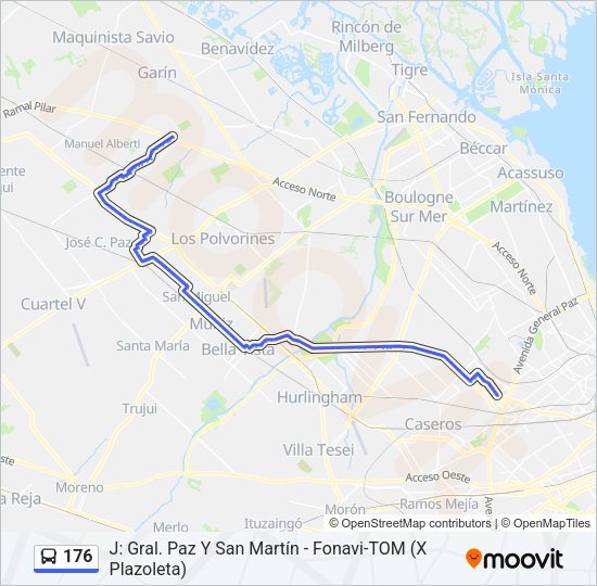 Mapa de 176 de Colectivo