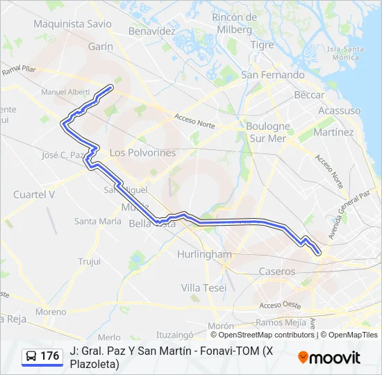 176 Colectivo Line Map