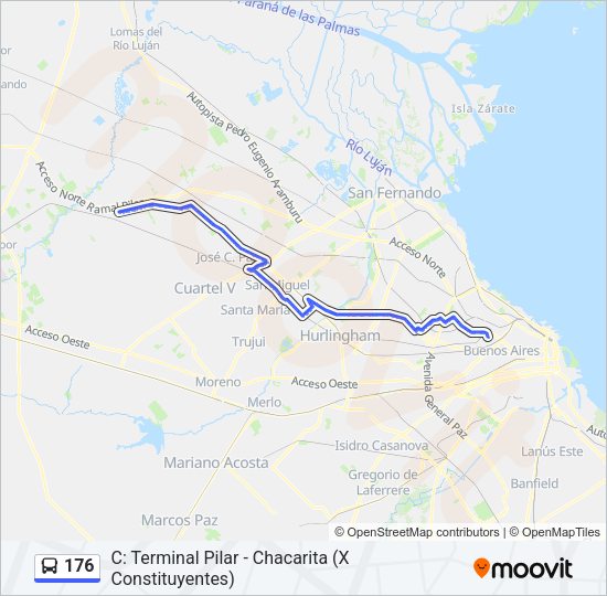 Mapa de 176 de Colectivo