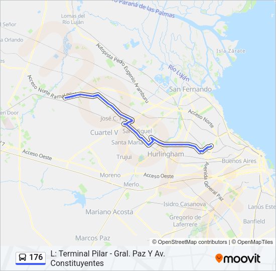 Mapa de 176 de Colectivo