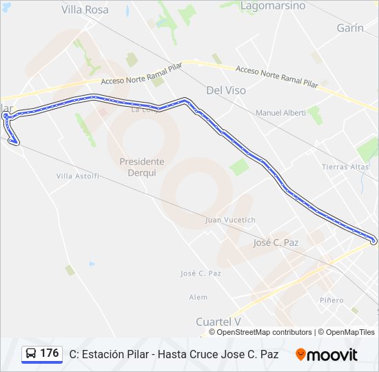 Mapa de 176 de Colectivo