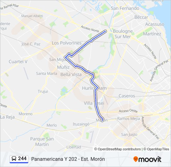 Mapa de 244 de Colectivo