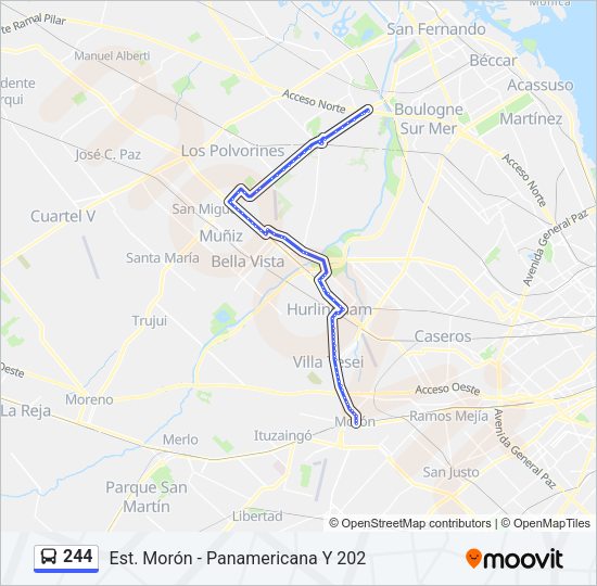 Mapa de 244 de Colectivo