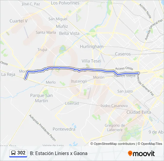 302 Colectivo Line Map
