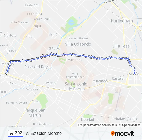 302 Colectivo Line Map
