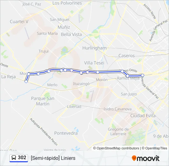 302 Colectivo Line Map