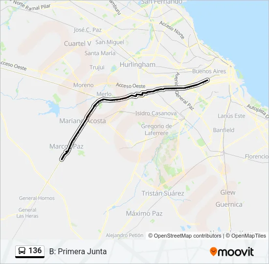 136 Colectivo Line Map
