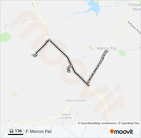 136 Colectivo Line Map
