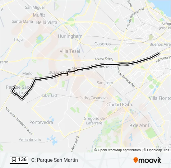 136 Colectivo Line Map