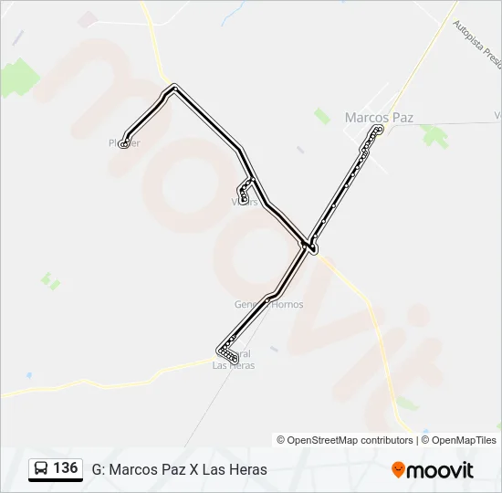 136 Colectivo Line Map