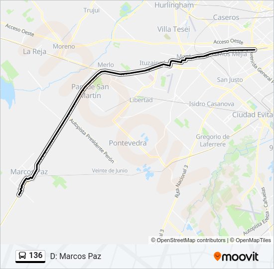 Mapa de 136 de Colectivo