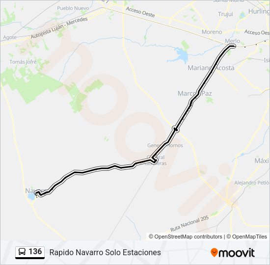 Mapa de 136 de Colectivo