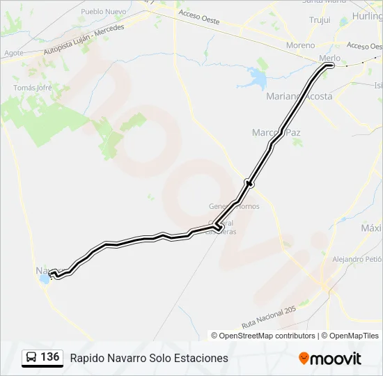 136 Colectivo Line Map
