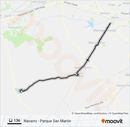 136 Colectivo Line Map
