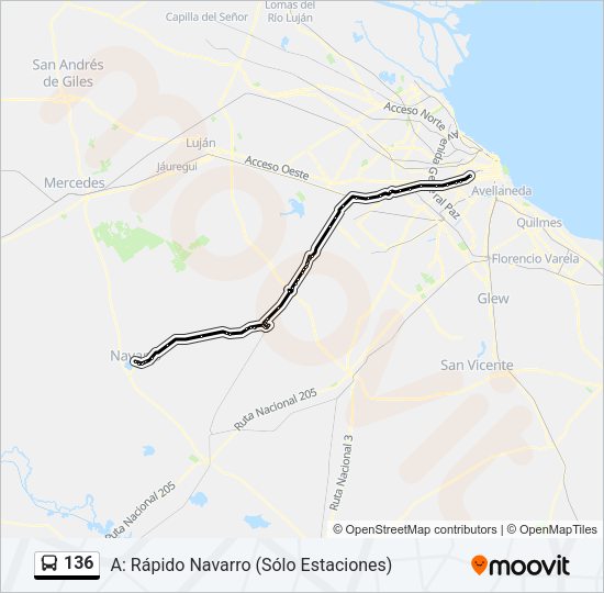 Mapa de 136 de Colectivo