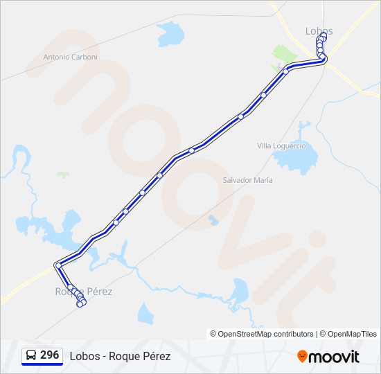 Mapa de 296 de Colectivo