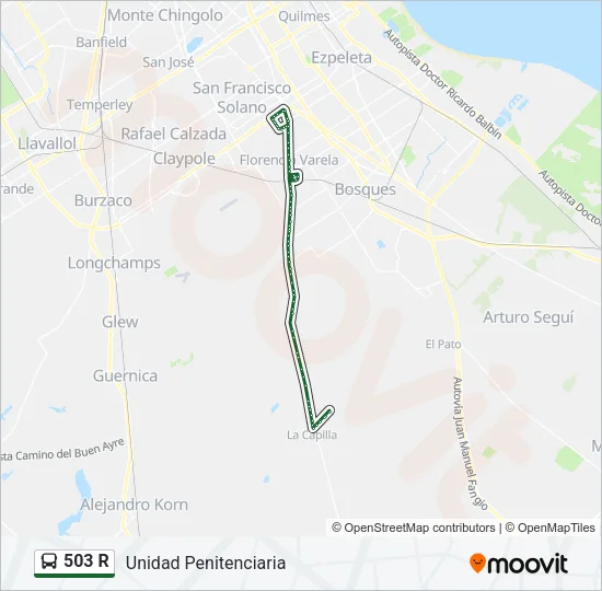 503 R Colectivo Line Map