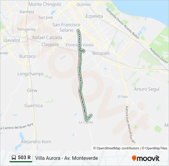 503 R Colectivo Line Map
