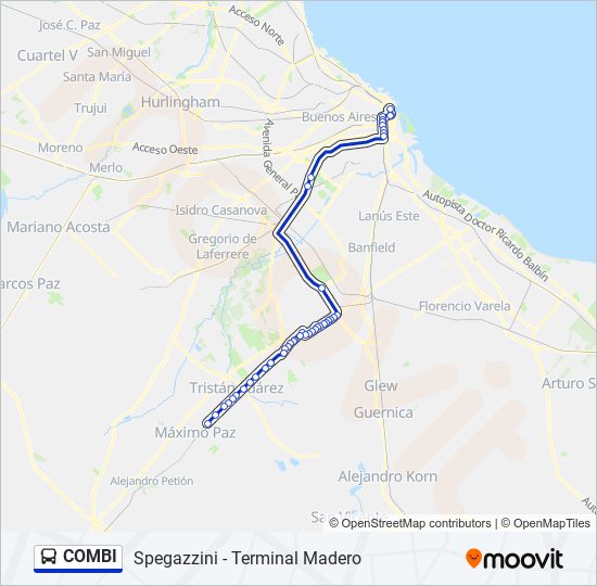 Mapa de COMBI de colectivo