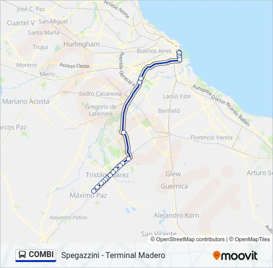 COMBI Colectivo Line Map