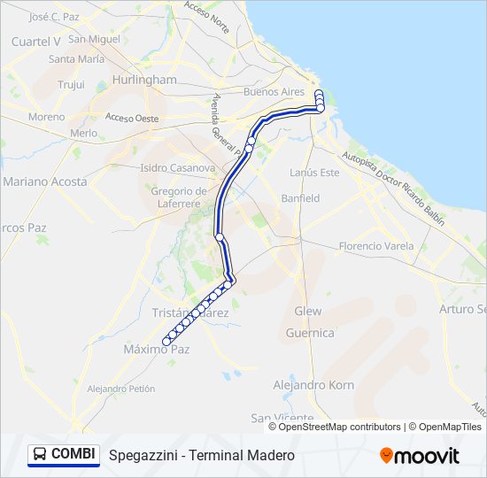 COMBI Colectivo Line Map