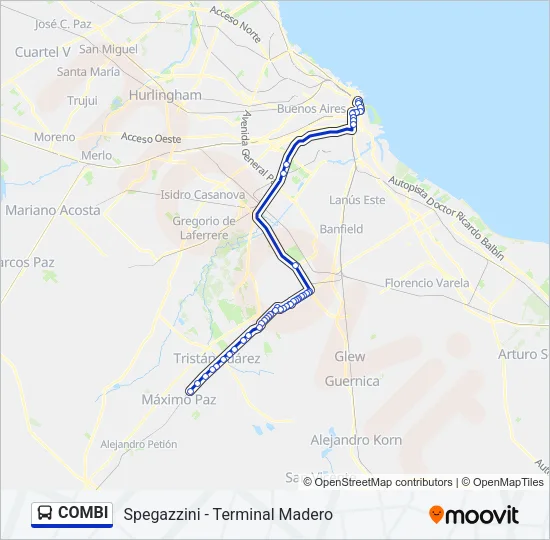 COMBI Colectivo Line Map