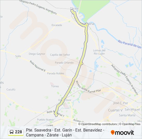 Mapa de 228 de Colectivo